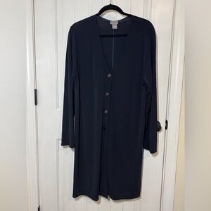 Sigrid Olsen Navy V-Neck Dress